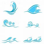 Abstract Sea Waves Icon Set